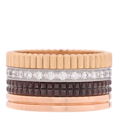Boucheron 18K Pink Yellow White Gold Diamond PVD Large Quatre Classique Ring 58 8.25 1 of 5
