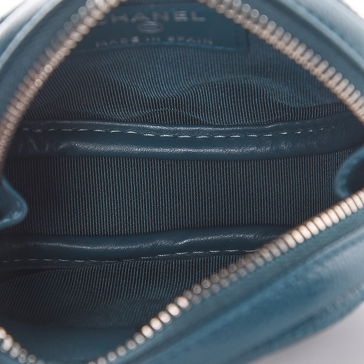 Caviar Quilted Zip Around Classic Coin Purse Dark Turquoise