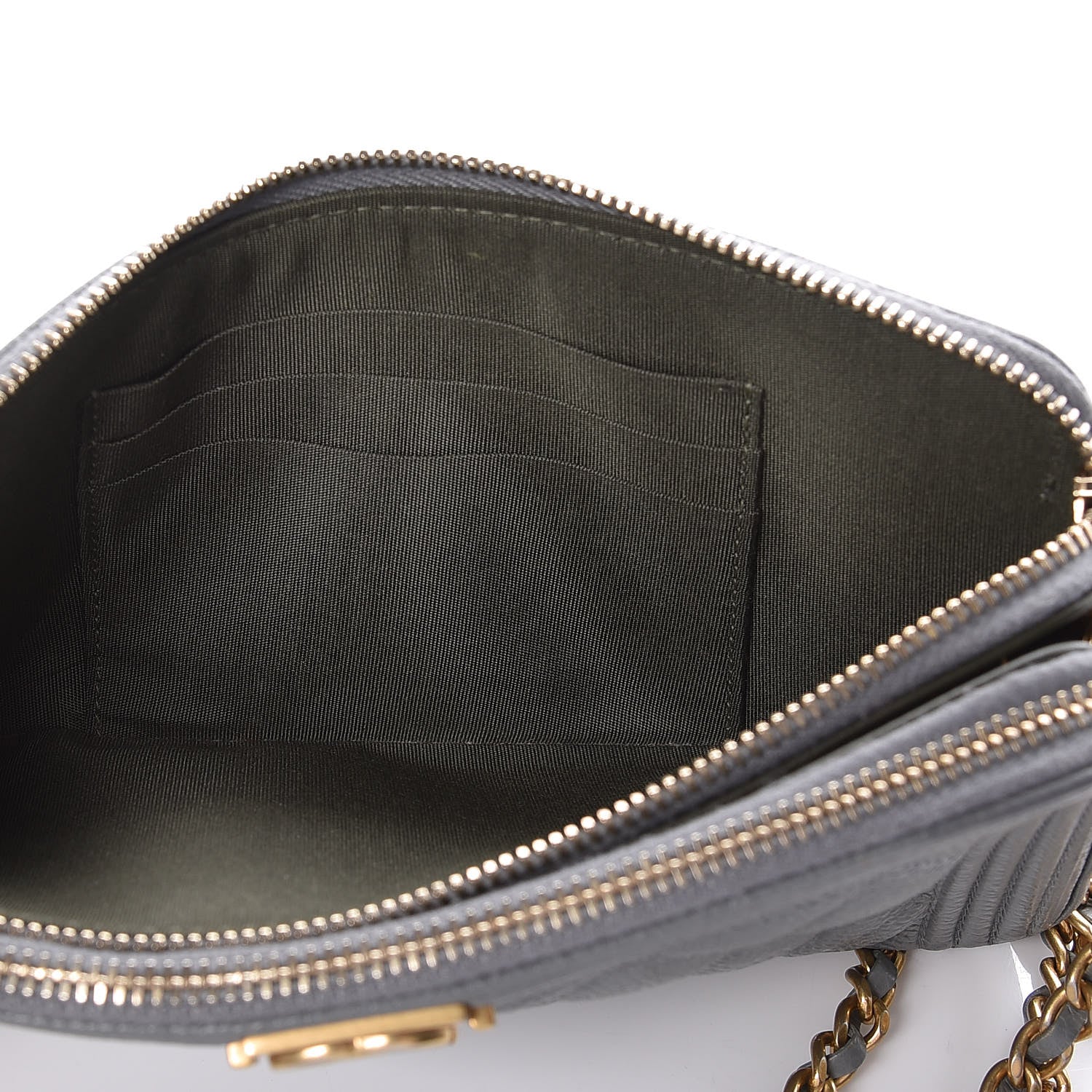 Chanel Caviar Quilted Small Boy Clutch With Chain Grey 7 of 15