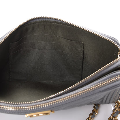 Chanel Caviar Quilted Small Boy Clutch With Chain Grey 7 of 15