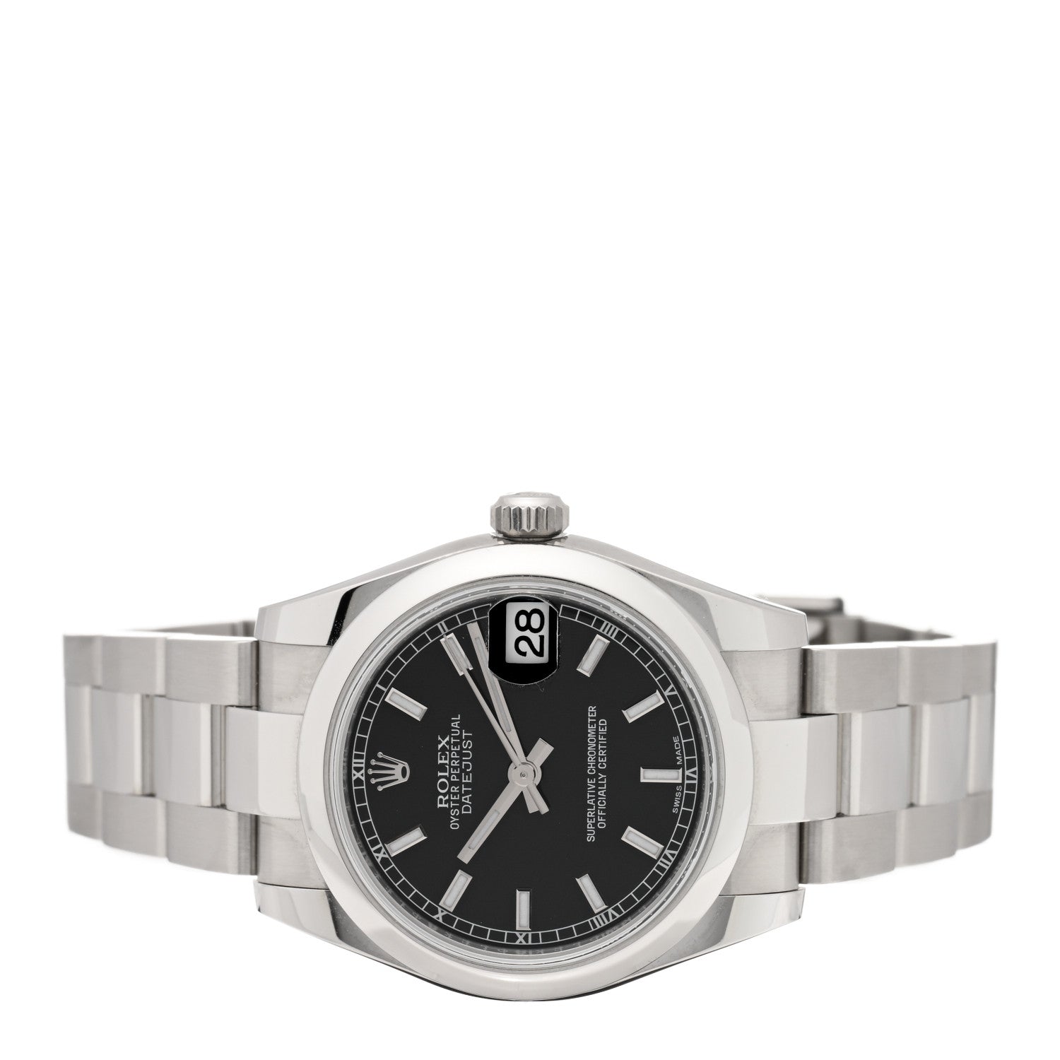Rolex Stainless Steel 31mm Oyster Perpetual Datejust Watch Black 178240 2 of 5