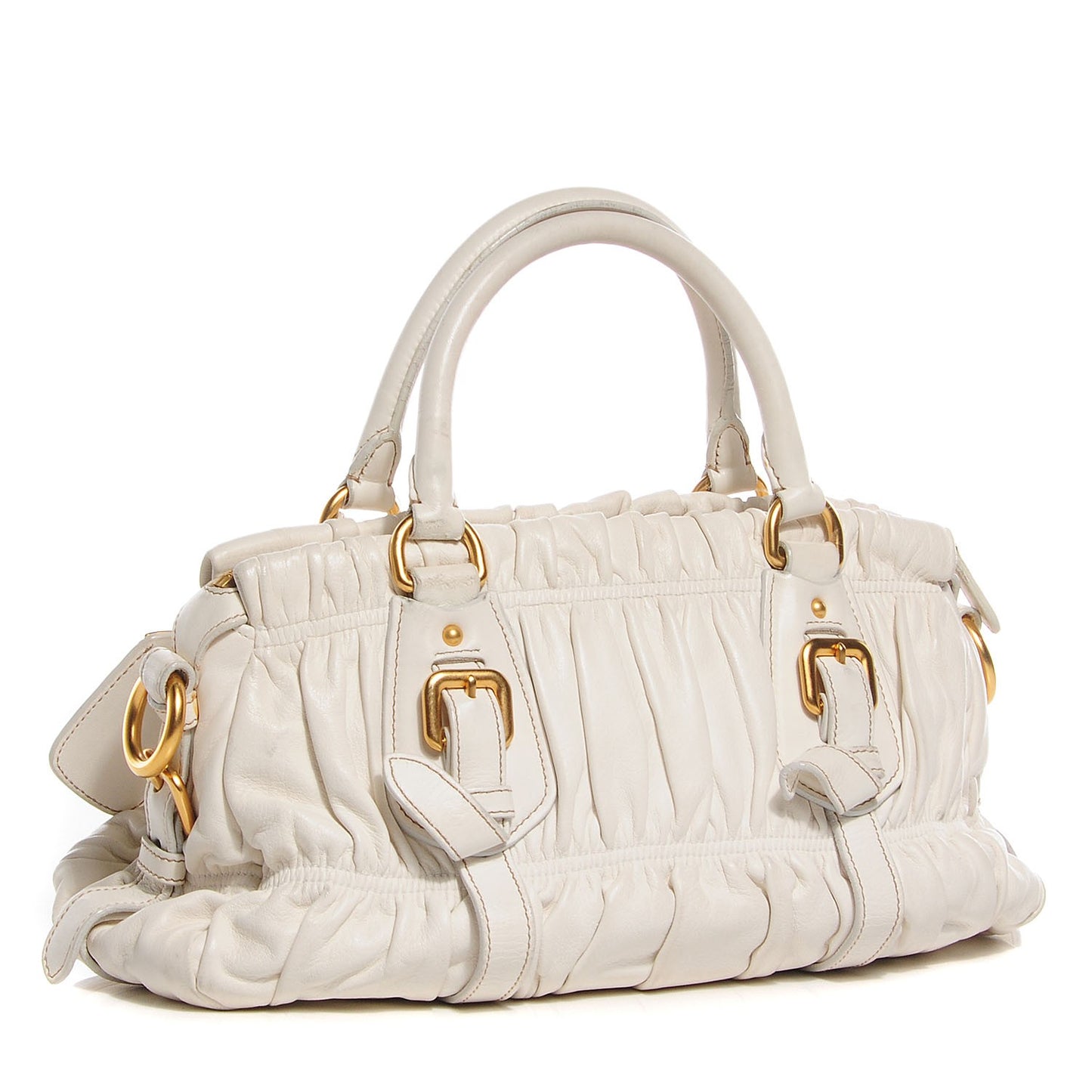 Nappa Gaufre Shopping Satchel White