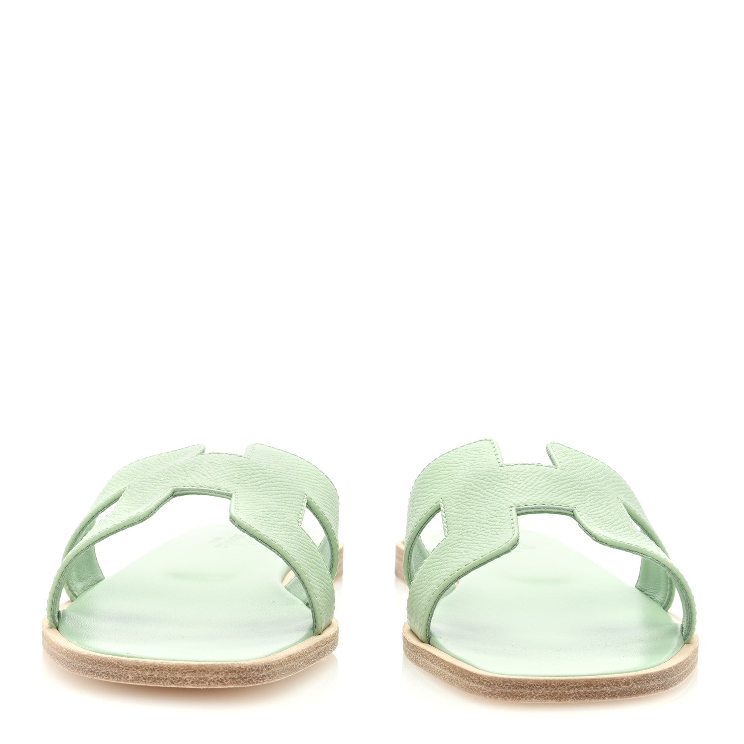 Hermes Epsom Oran Sandals 38 Vert Jade 3 of 9