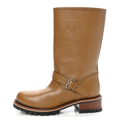 Christian Dior Calfskin Embossed Dior Quest 35mm Biker Boots 37 Natural 1 of 8
