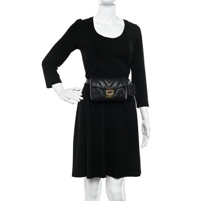 MCM Calfskin Quilted Small Patricia Belt Bag Black 2 of 11