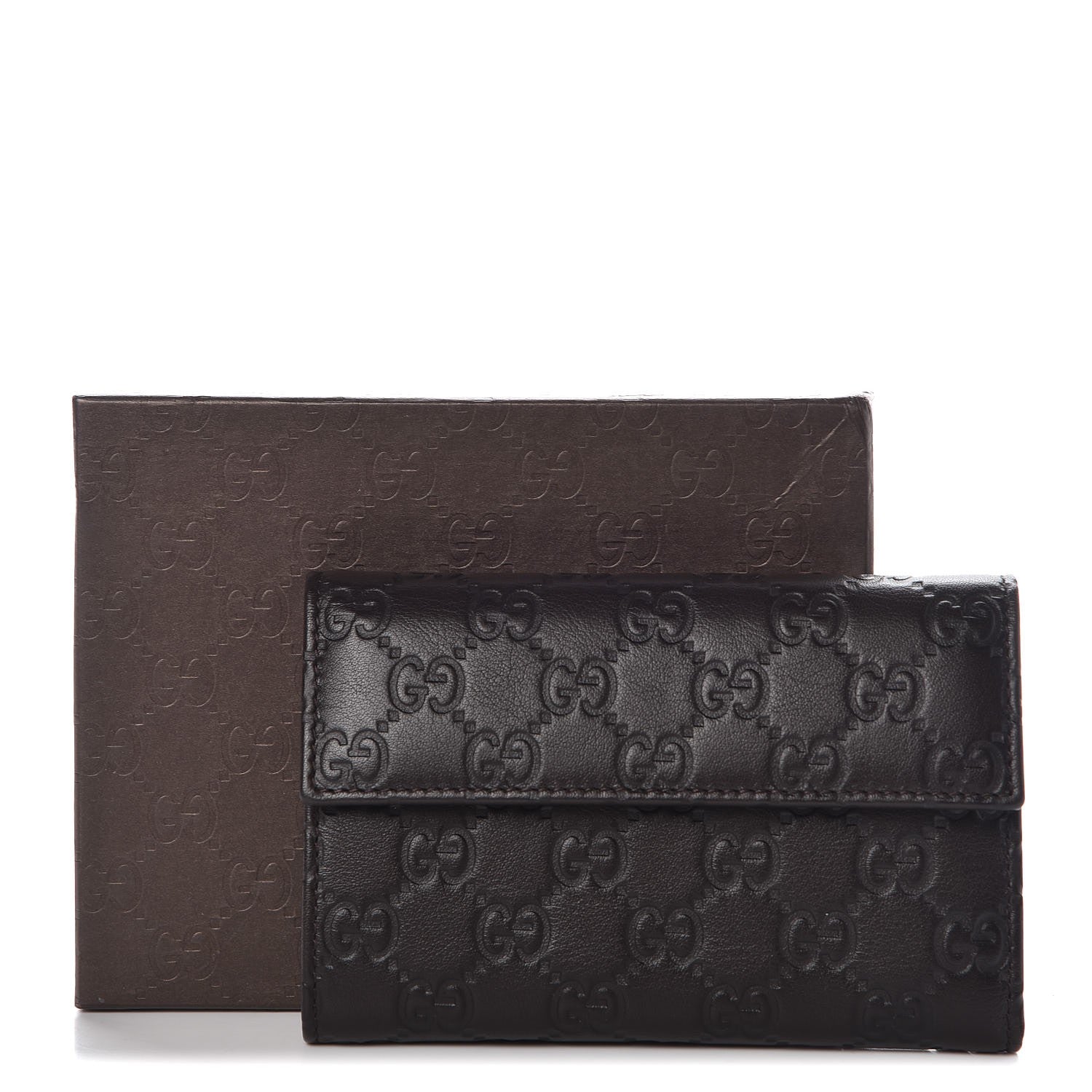 Gucci Guccissima Continental Flap Wallet Dark Brown 8 of 8