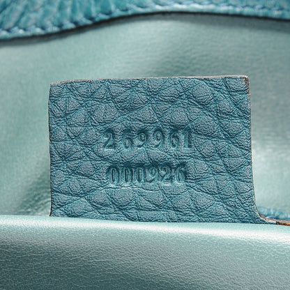 Gucci Python Large Ride Top Handle Bag Teal 7 of 7
