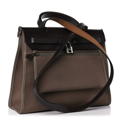 Hermes Vache Hunter Toile Herbag Zip 31 PM Etoupe Ebene 3 of 19