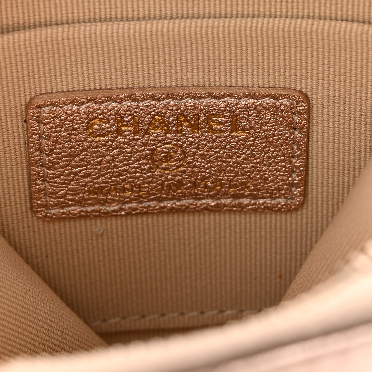 Chanel Metallic Lambskin Quilted Round Clip On Coin Purse Airpods