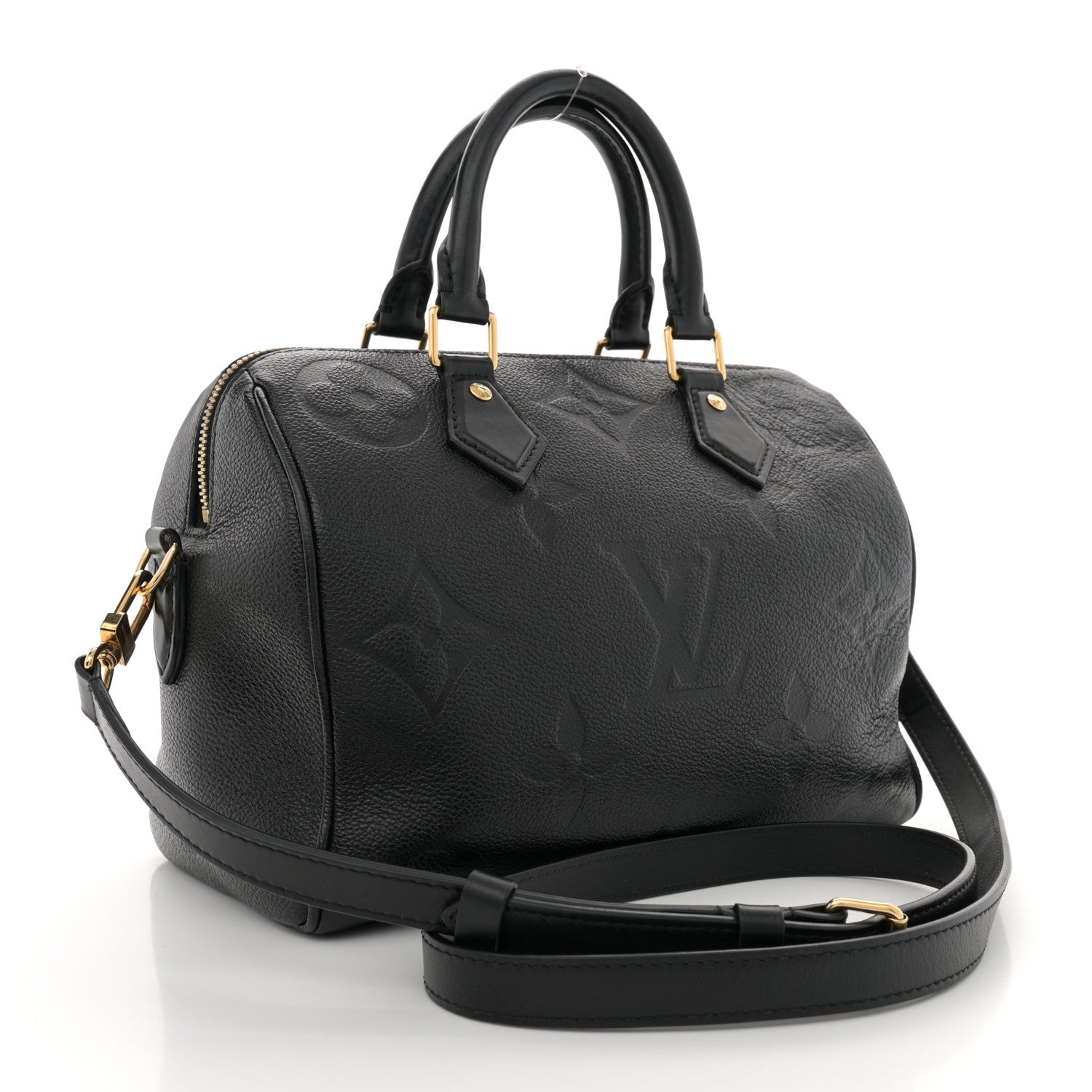 Louis Vuitton Empreinte Monogram Giant Speedy Bandouliere 25 Black 2 of 8