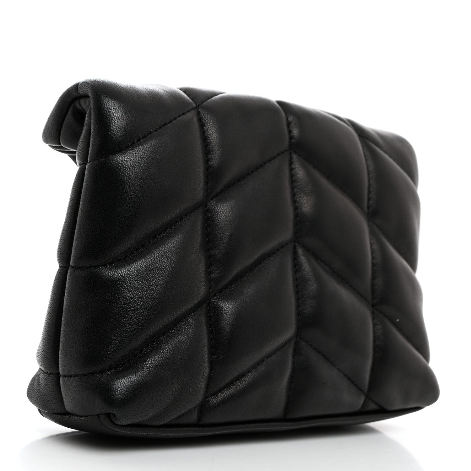Saint Laurent Lambskin Monogram Loulou Puffer Pouch Clutch Black 3 of 7