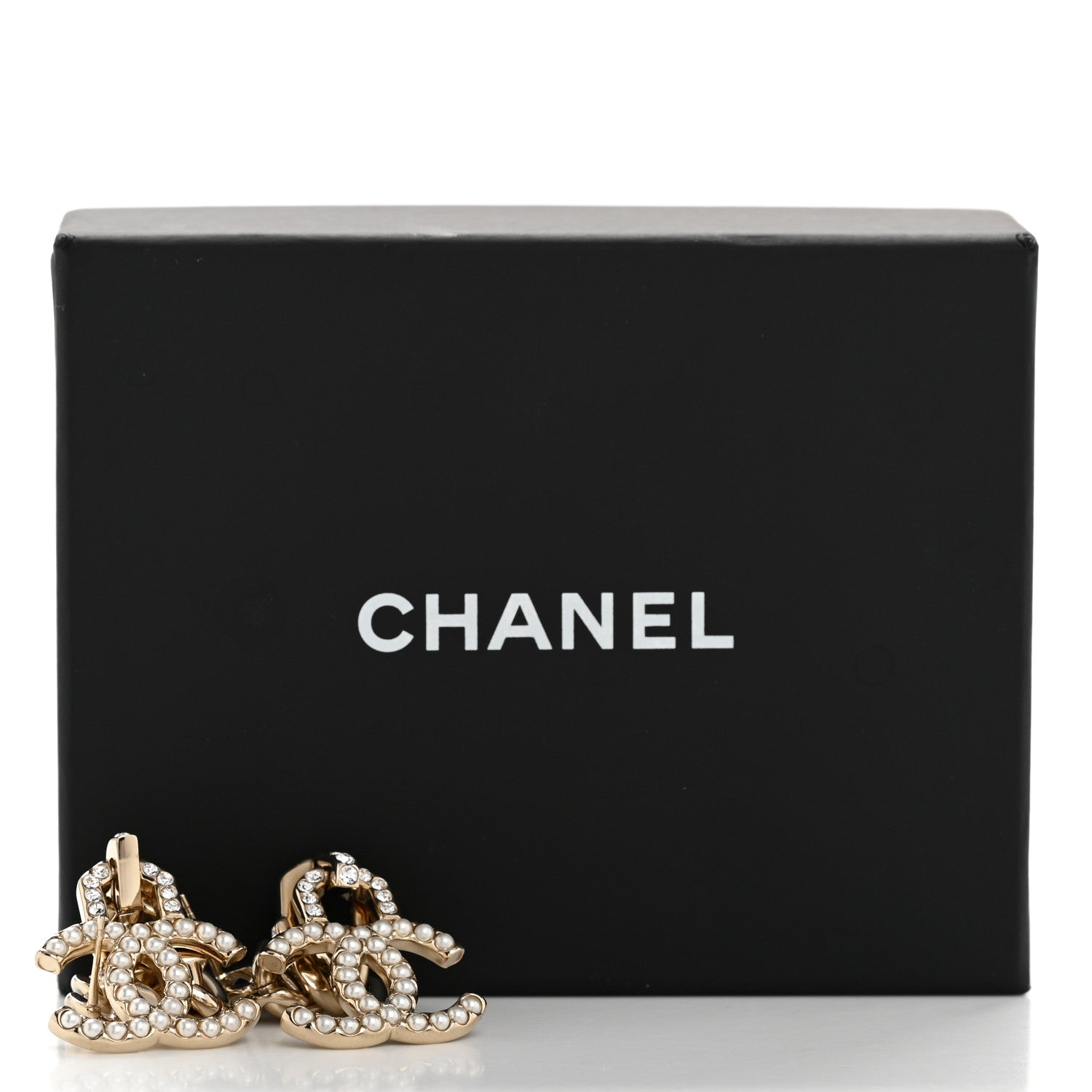 Chanel Metal Crystal CC Vendome CC Dangle Earrings Gold 5 of 5