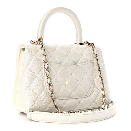 Chanel Iridescent Caviar Quilted Extra Mini Coco Handle Flap Ivory 3 of 10