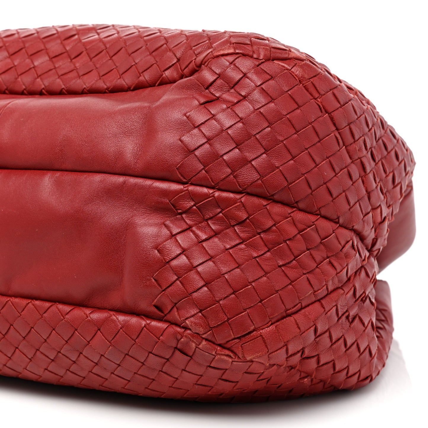 Nappa Intrecciato Medium Campana Hobo Red