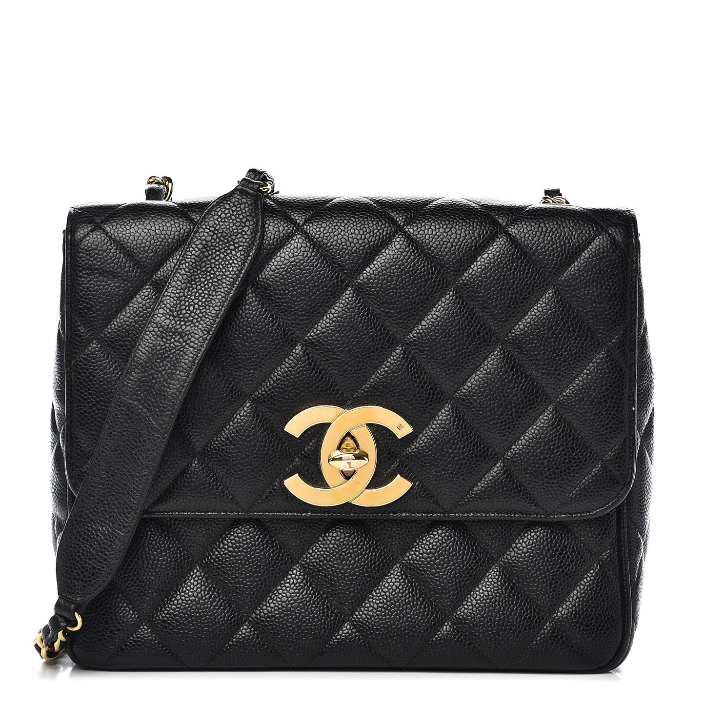Caviar Quilted Medium Single Flap Black