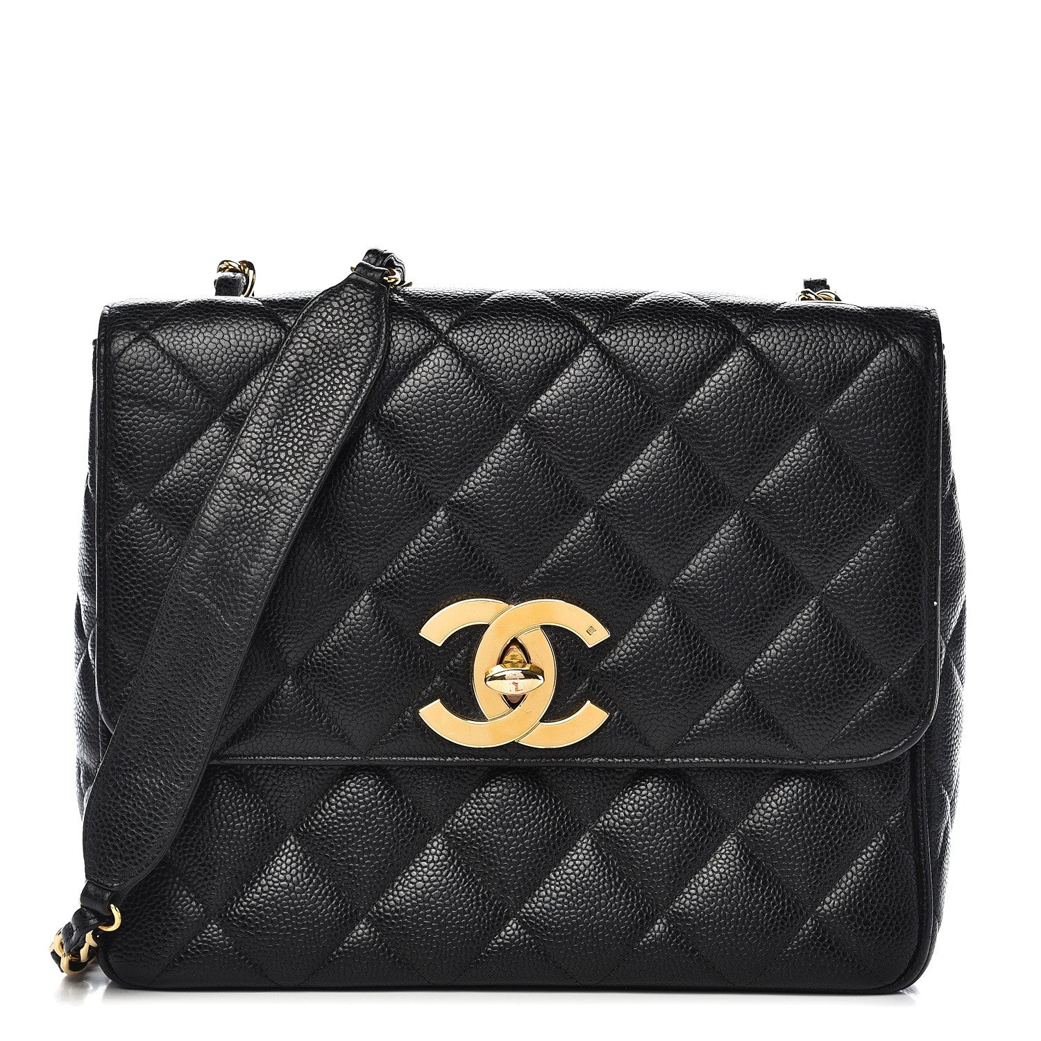 Chanel Caviar Quilted Medium Single Flap Black 1 of 14