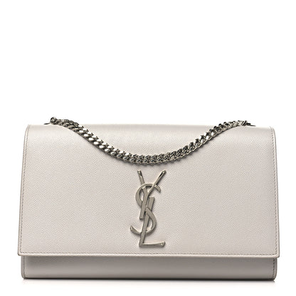 Saint Laurent Grain De Poudre Medium Classic Monogram Kate Satchel Souris 1 of 14