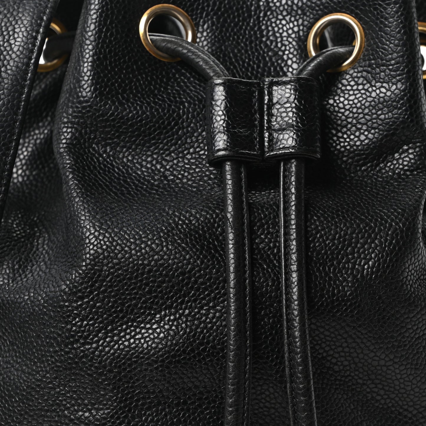 Caviar CC Drawstring Shoulder Bag Black