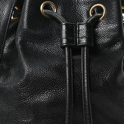 Chanel Caviar CC Drawstring Shoulder Bag Black 9 of 11
