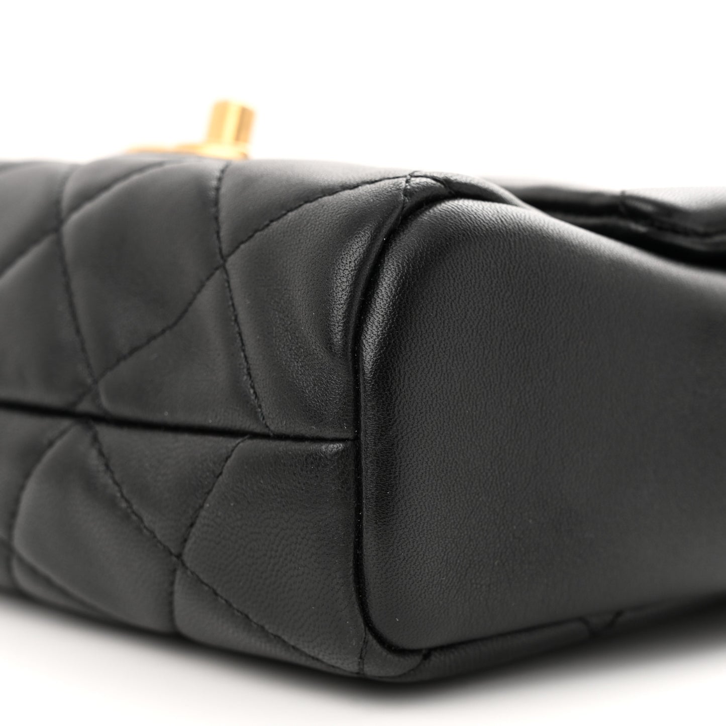 Lambskin Pearl Quilted Side Packs Black