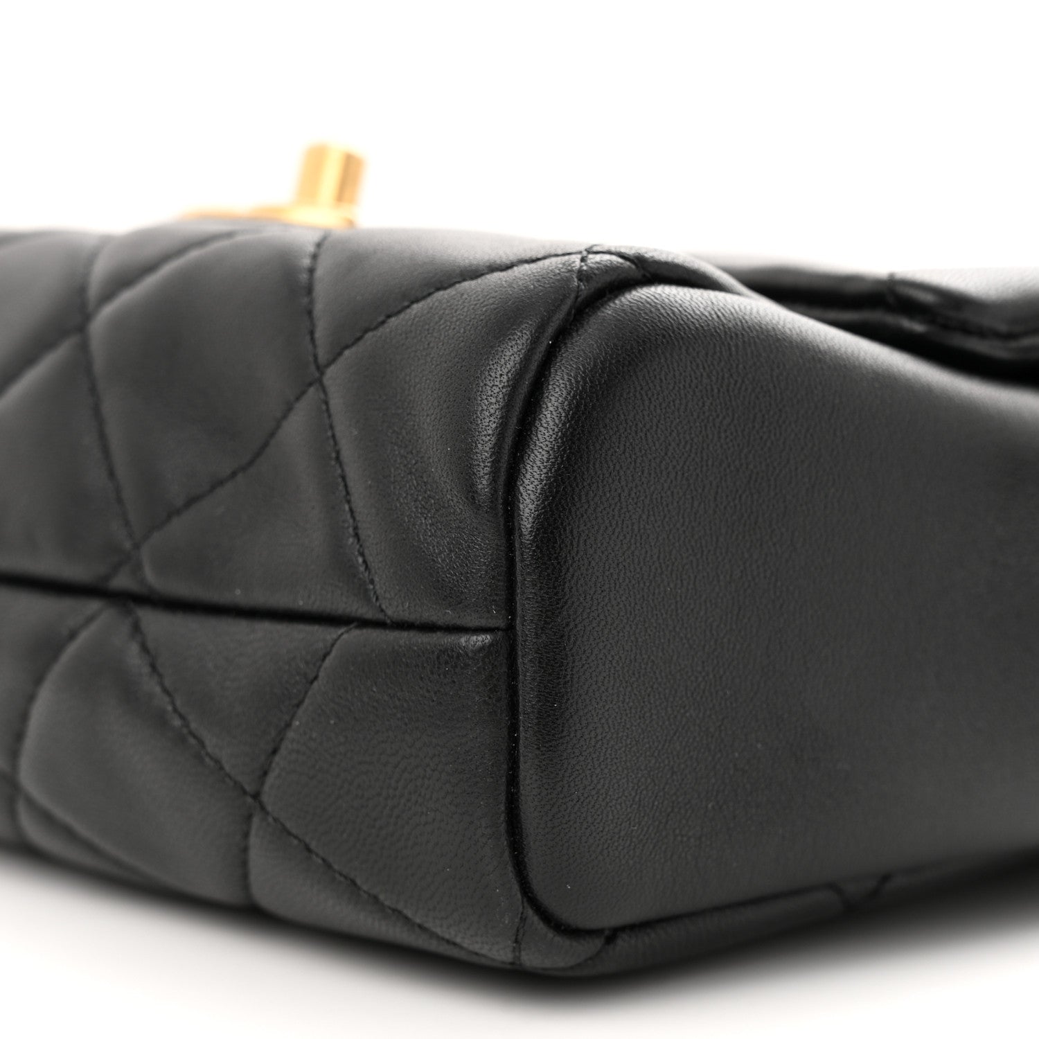 Chanel Lambskin Pearl Quilted Side Packs Black 10 of 11