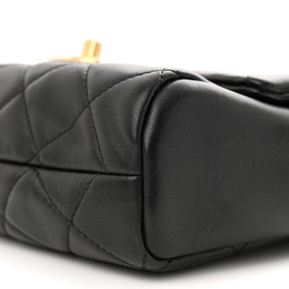 Chanel Lambskin Pearl Quilted Side Packs Black 10 of 11