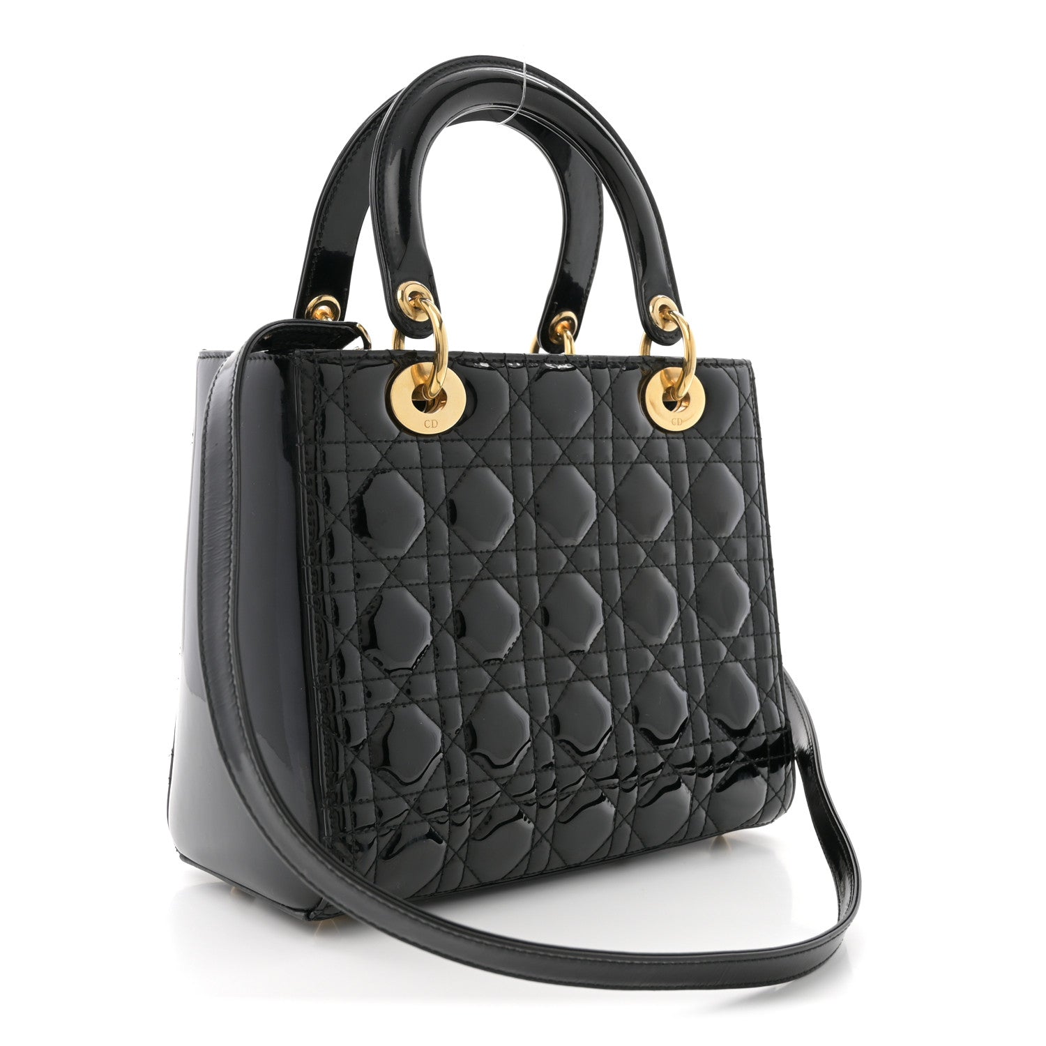 Christian Dior Patent Cannage Medium Lady Dior Black 3 of 10