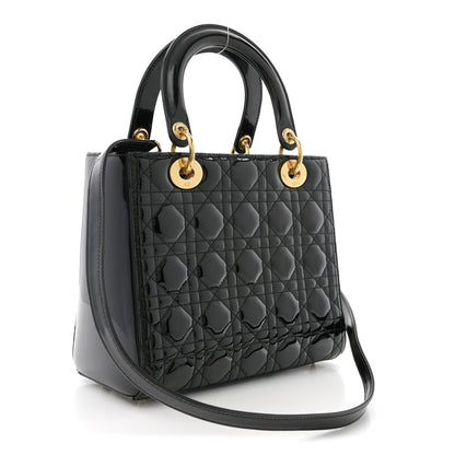 Christian Dior Patent Cannage Medium Lady Dior Black 3 of 10