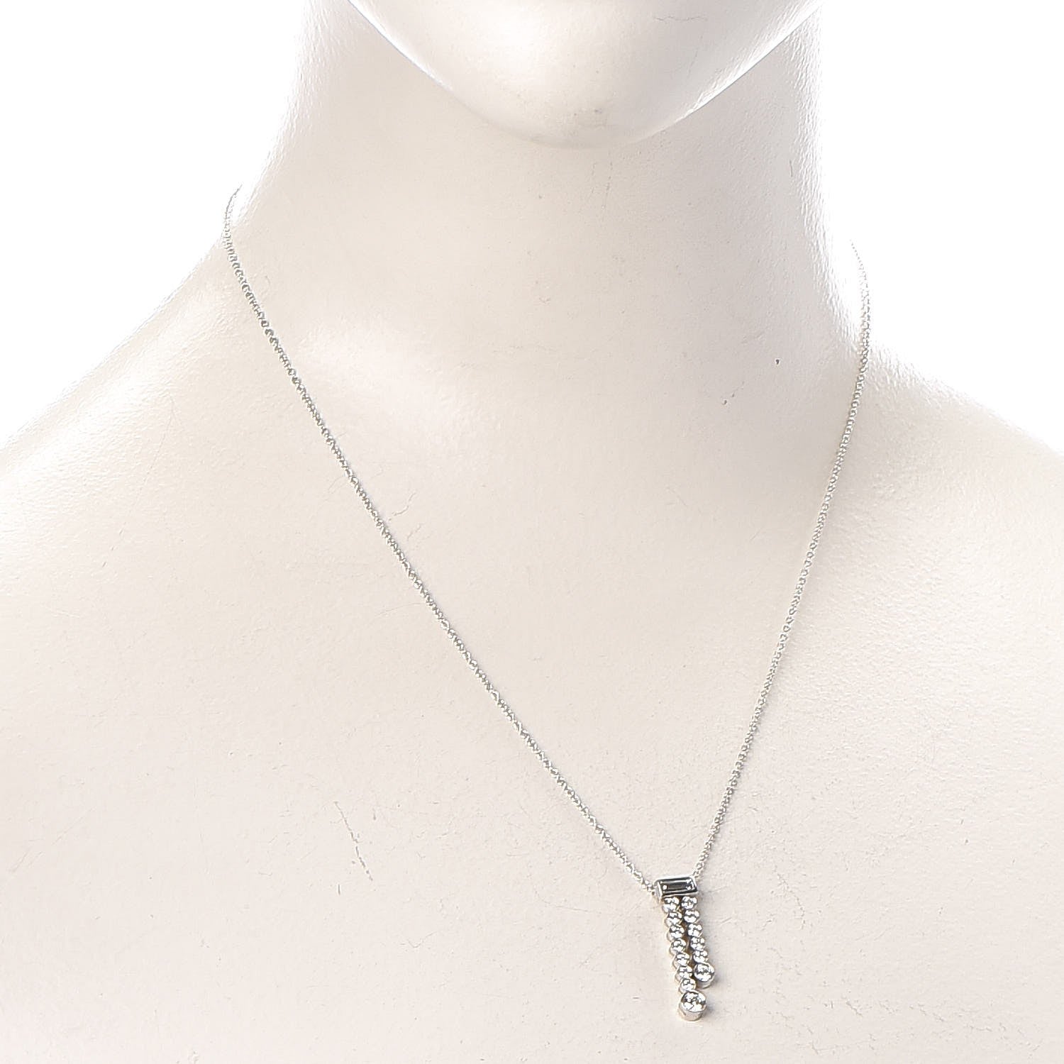 Tiffany Platinum Diamond Jazz Double Drop Pendant Necklace 2 of 7