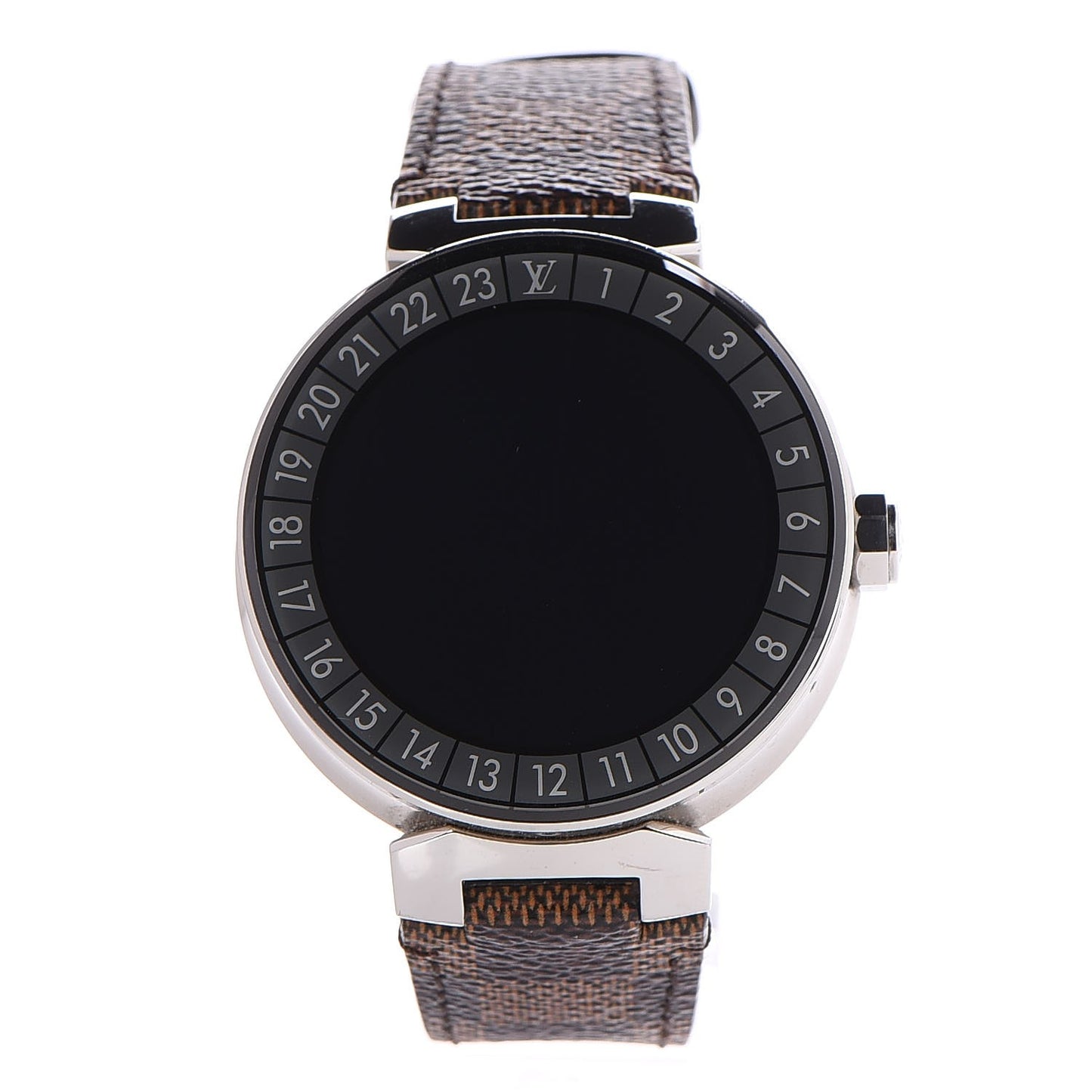 Stainless Steel Damier Ebene Tambour Horizon 42mm Smartwatch