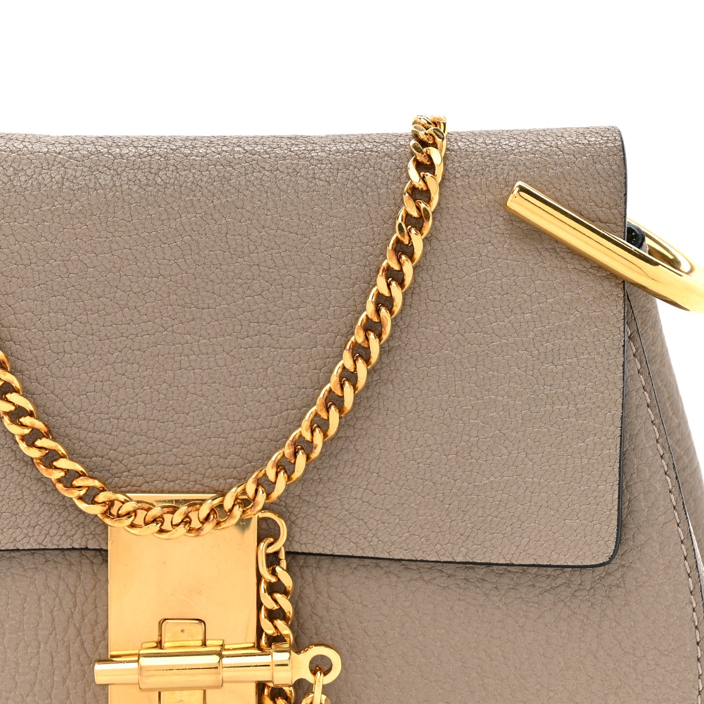 Grained Lambskin Mini Drew Shoulder Bag  Motty Grey