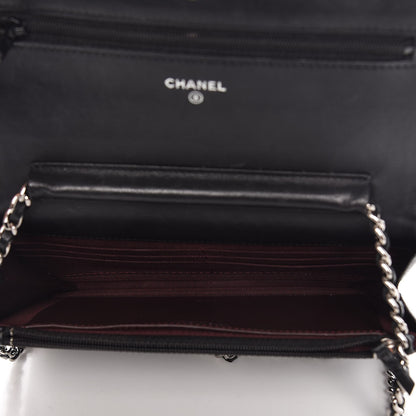 Chanel Lambskin Quilted Wallet On Chain WOC Black 5 of 10