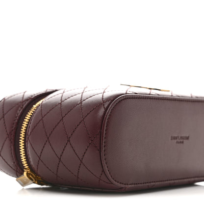 Saint Laurent Lambskin Quilted Mini Gaby Vanity Case  Rouge Cabernet 9 of 11