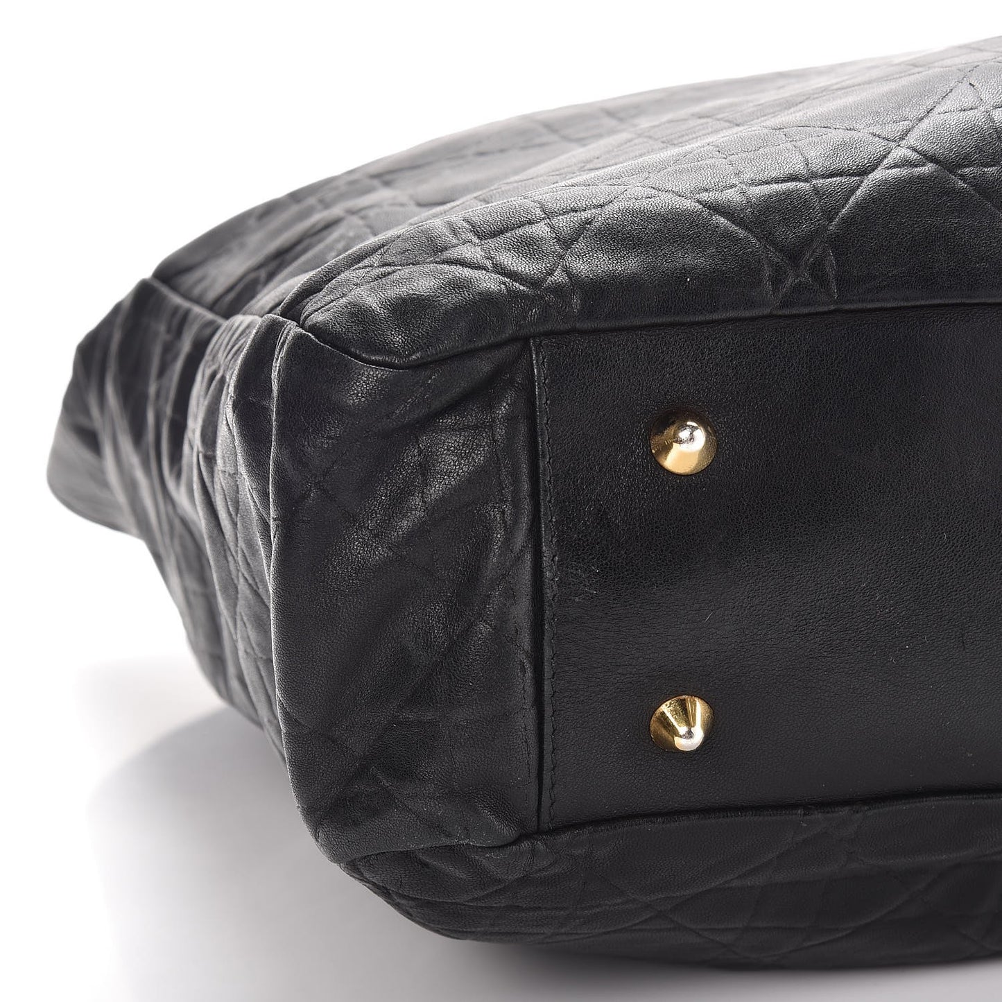 Lambskin Cannage Shopper Tote Black