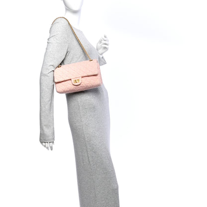 Chanel Wool Tweed Quilted 2.55 Reissue 225 Flap Light Pink 3 of 14