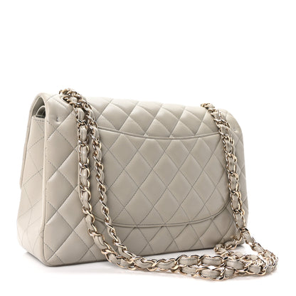 Chanel Lambskin Quilted Jumbo Double Flap Grey 3 of 10