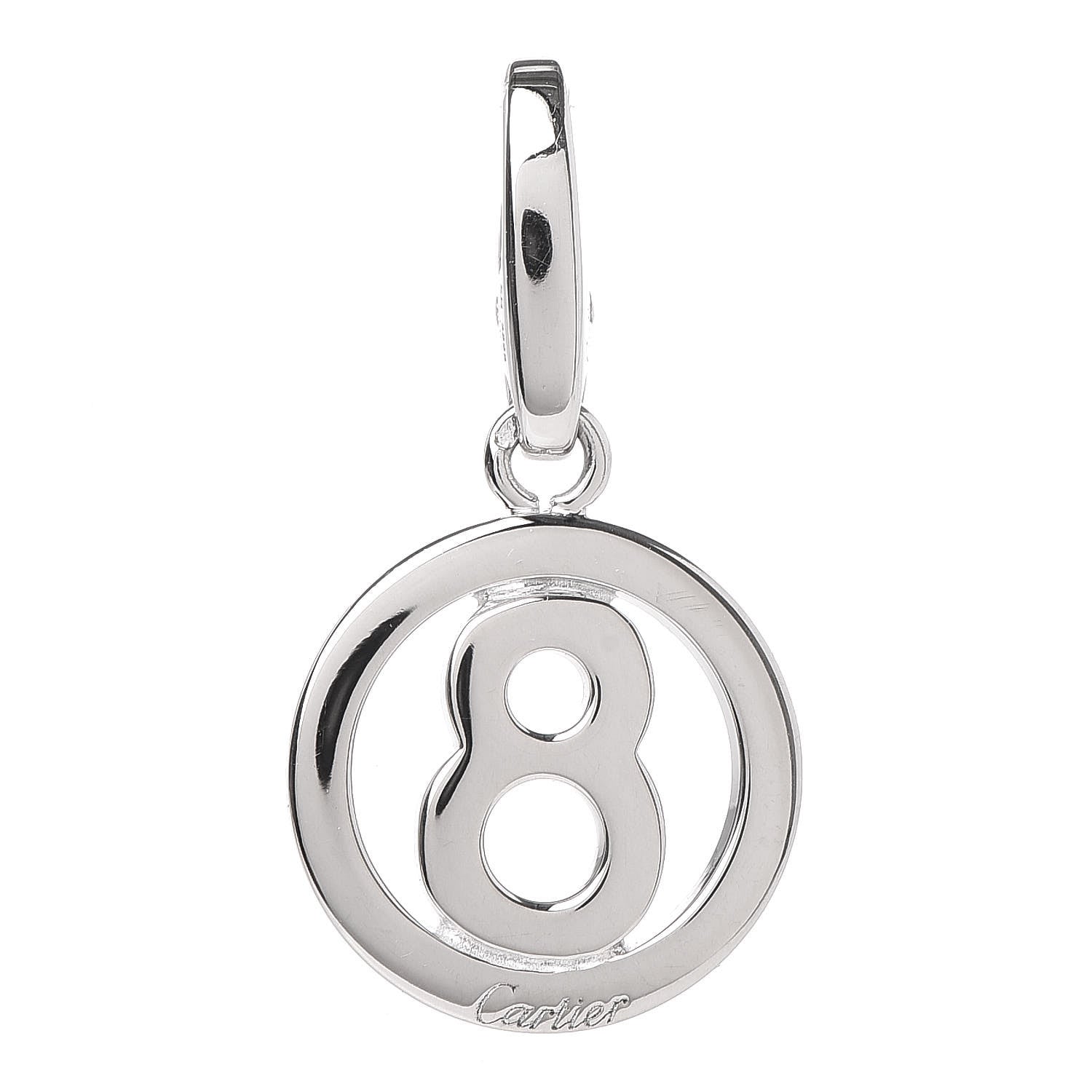 Cartier 18K White Gold No. 8 Circle Charm 1 of 4