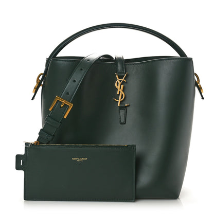 Saint Laurent Shiny Calfskin Le 37 Bucket Bag Vert Fonce 3 of 11