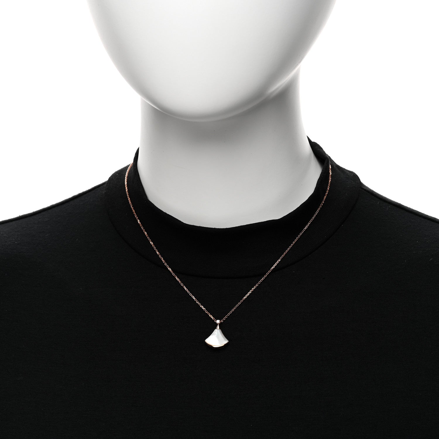 Bulgari 18K Rose Gold Diamond Mother of Pearl Small Divas' Dream Pendant Necklace 2 of 4