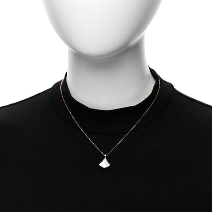 Bulgari 18K Rose Gold Diamond Mother of Pearl Small Divas' Dream Pendant Necklace 2 of 4
