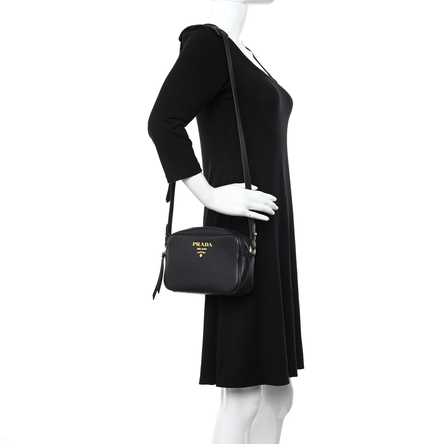 Prada Vitello Phenix Camera Bag Black 3 of 10