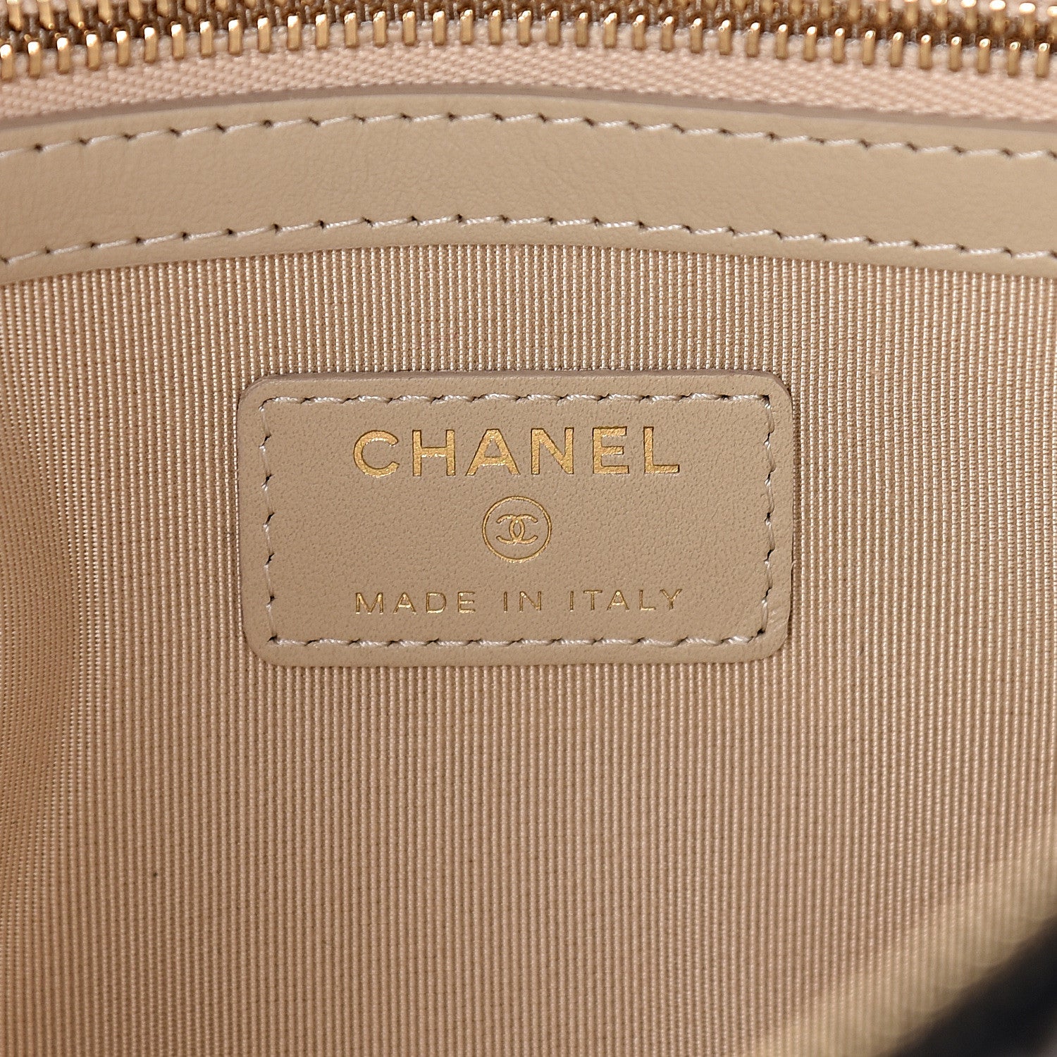 Chanel Tweed CC Medium Cosmetic Case Beige Black 6 of 7