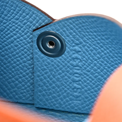 Hermes Epsom Verso Calvi Card Case Orange Céleste 7 of 9