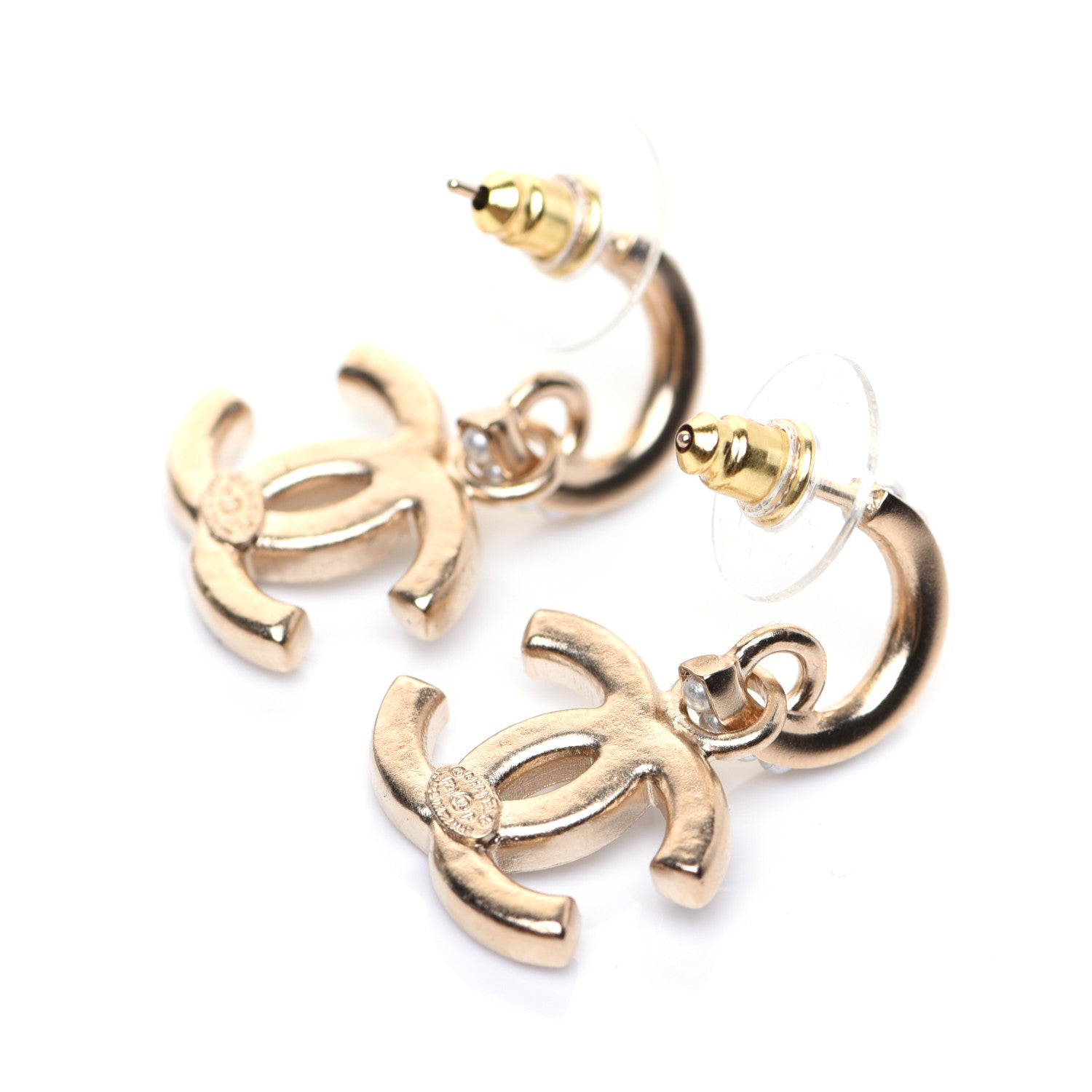 Chanel Pearl CC Hoop Drop Earring Gold 5 of 8