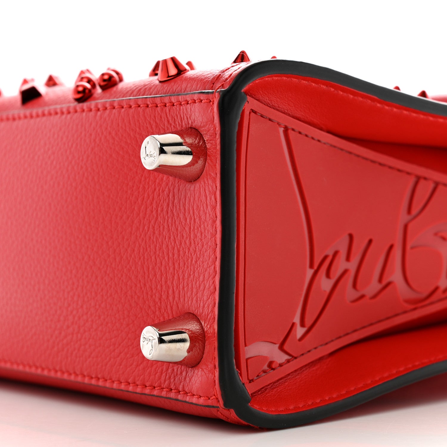 Christian Louboutin Calfskin Spikes Loubinthesky Mini Paloma Red 9 of 9