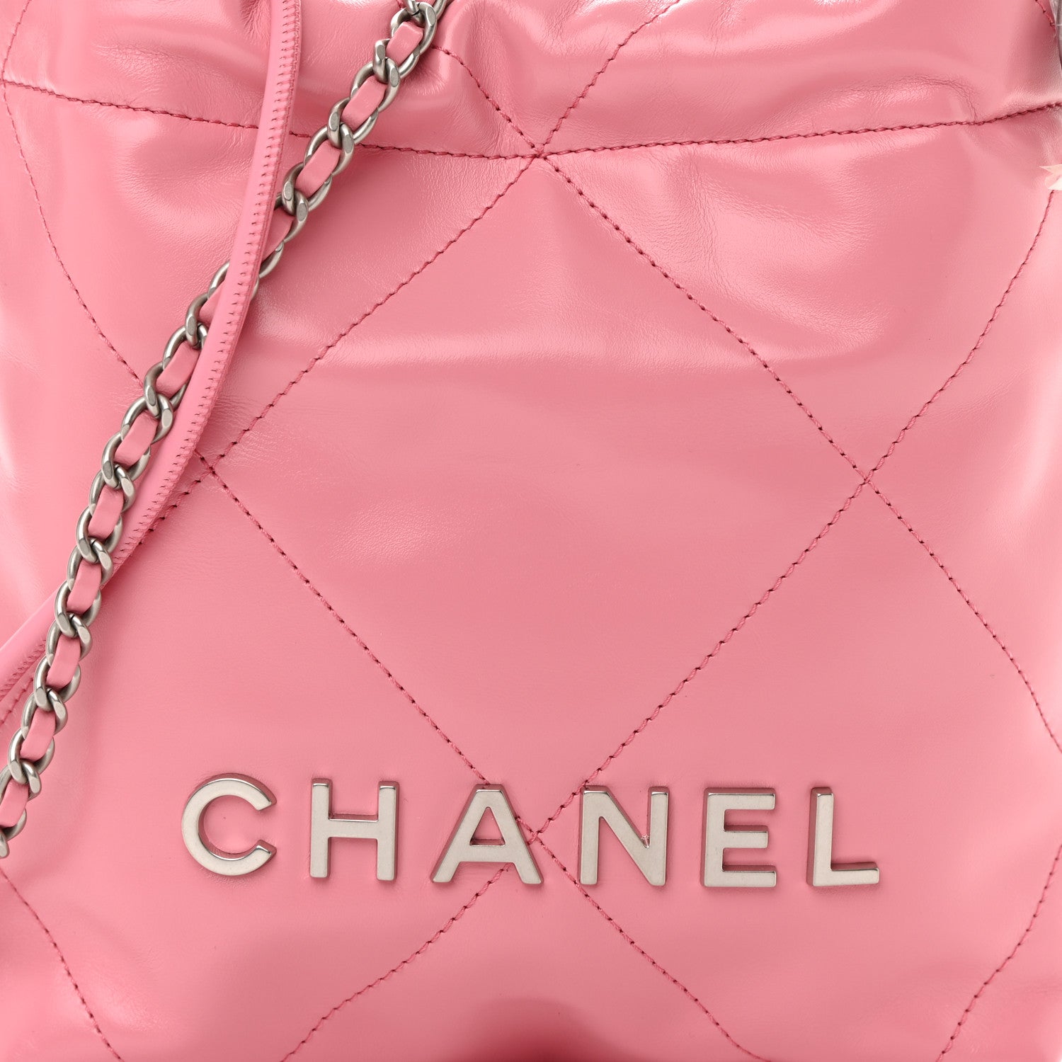 Chanel Shiny Calfskin Quilted Mini Chanel 22 Pink 8 of 11