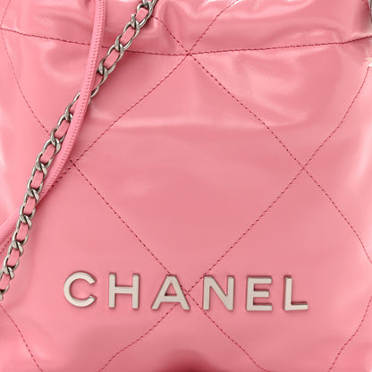 Chanel Shiny Calfskin Quilted Mini Chanel 22 Pink 8 of 11