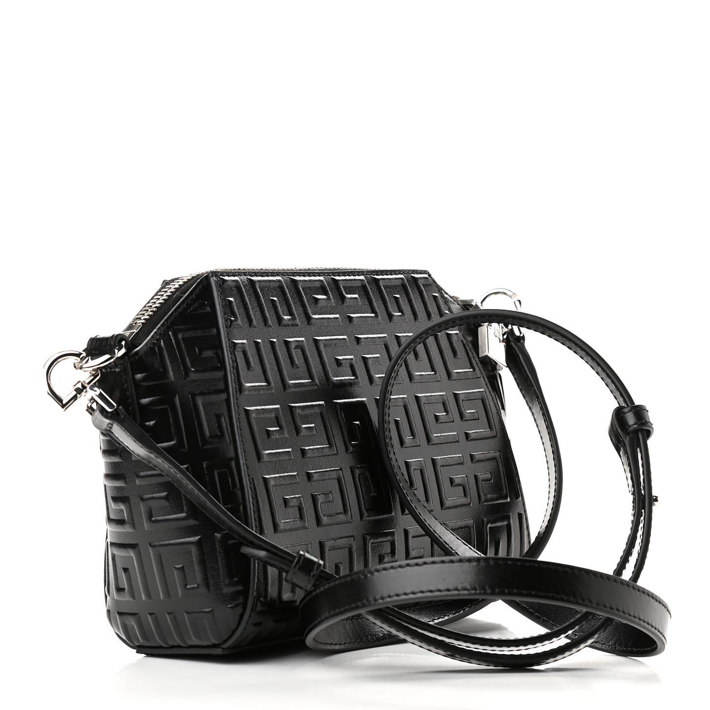 Calfskin Logo Embossed XS Antigona 4G Black