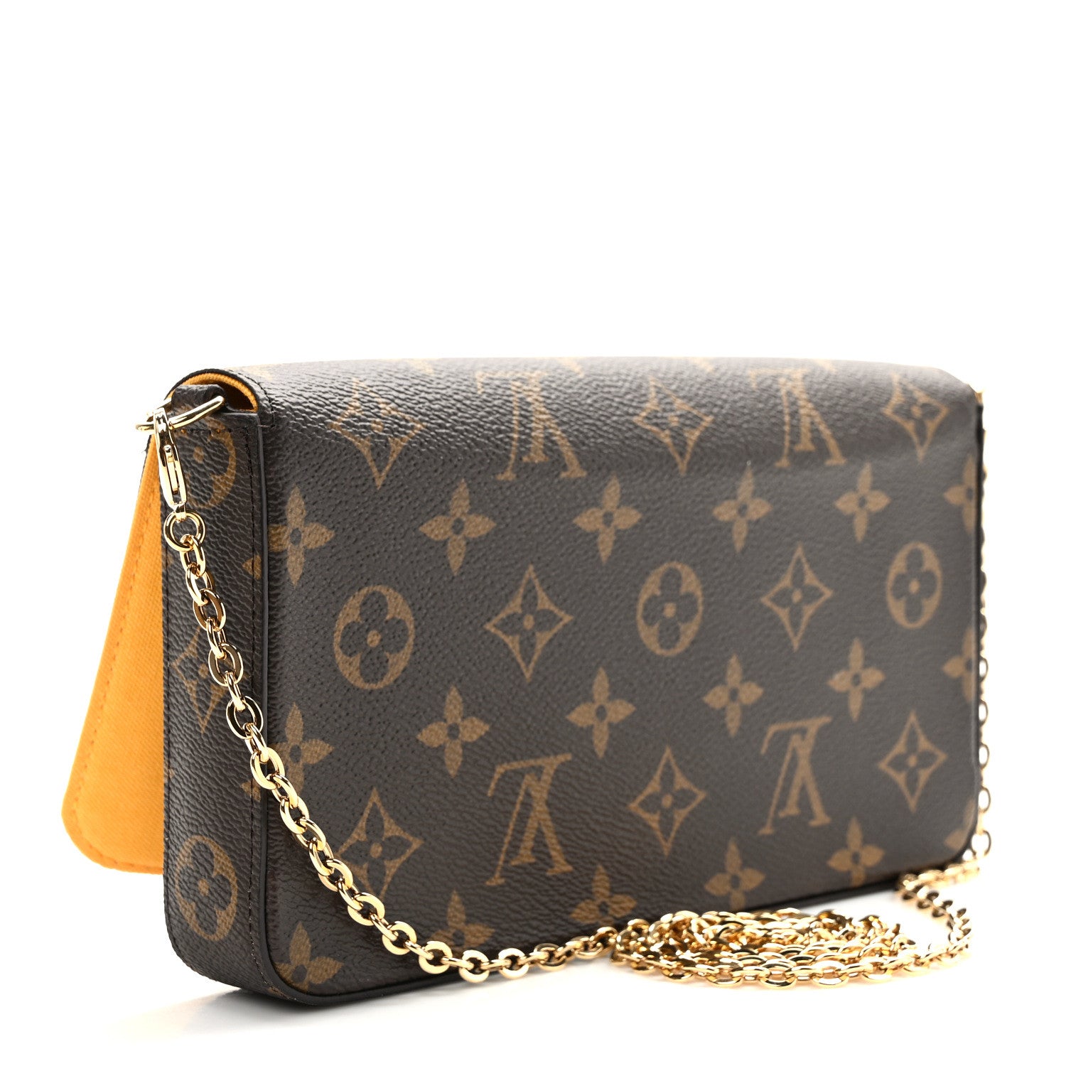 Louis Vuitton Monogram 2022 Christmas Animation New York Soho Pochette Felicie Chain Wallet Yellow 4 of 9