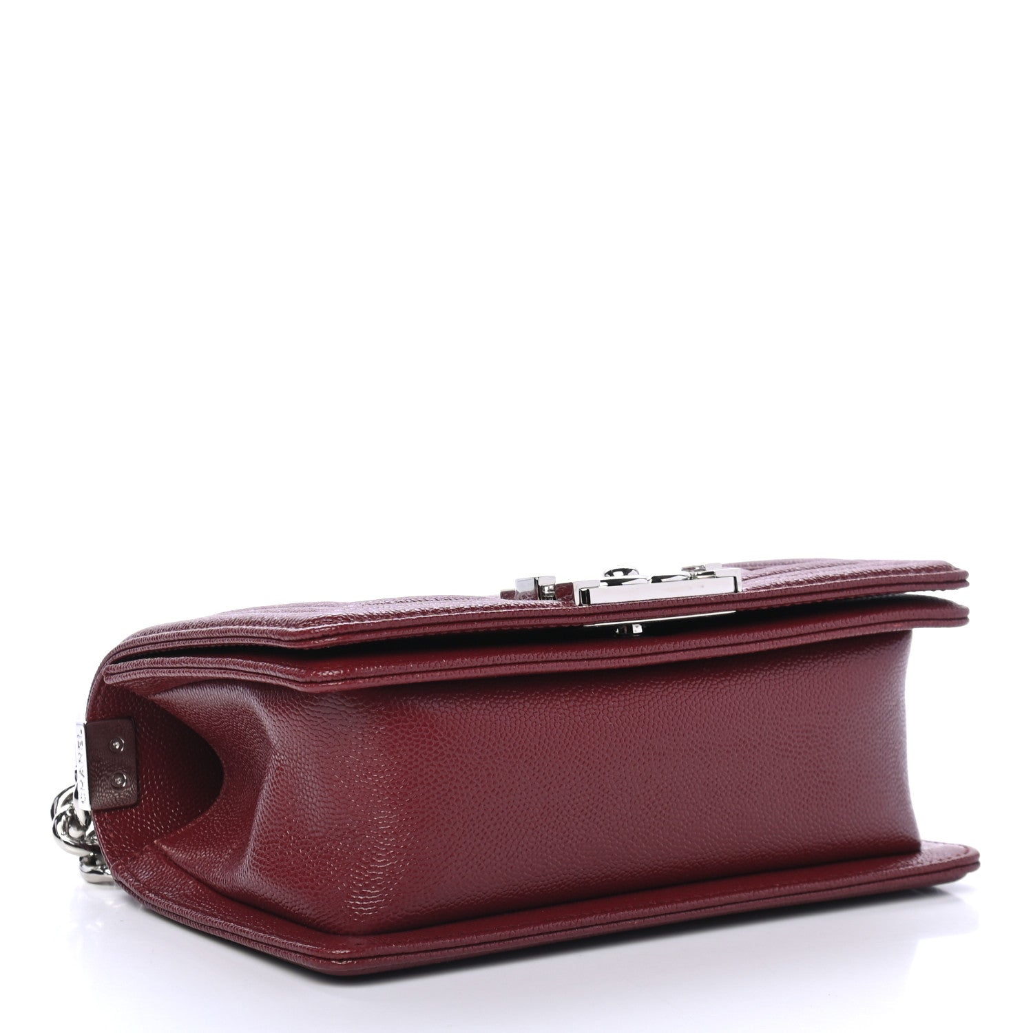 Chanel Caviar Chevron Quilted Small Boy Flap Dark Red 3 of 4